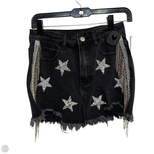 Skirt Mini & Short By Shein In Black Denim, Size: Xs