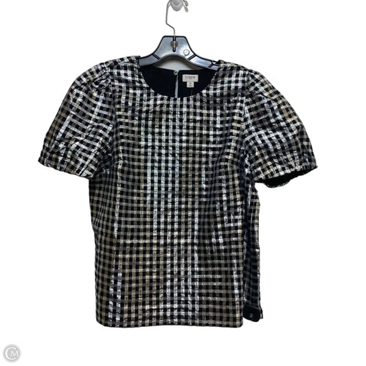 Top Short Sleeve By J. Crew In Black & Silver, Size: M