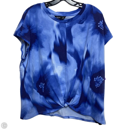 Top Short Sleeve By Simply Vera In Blue, Size: Xxl