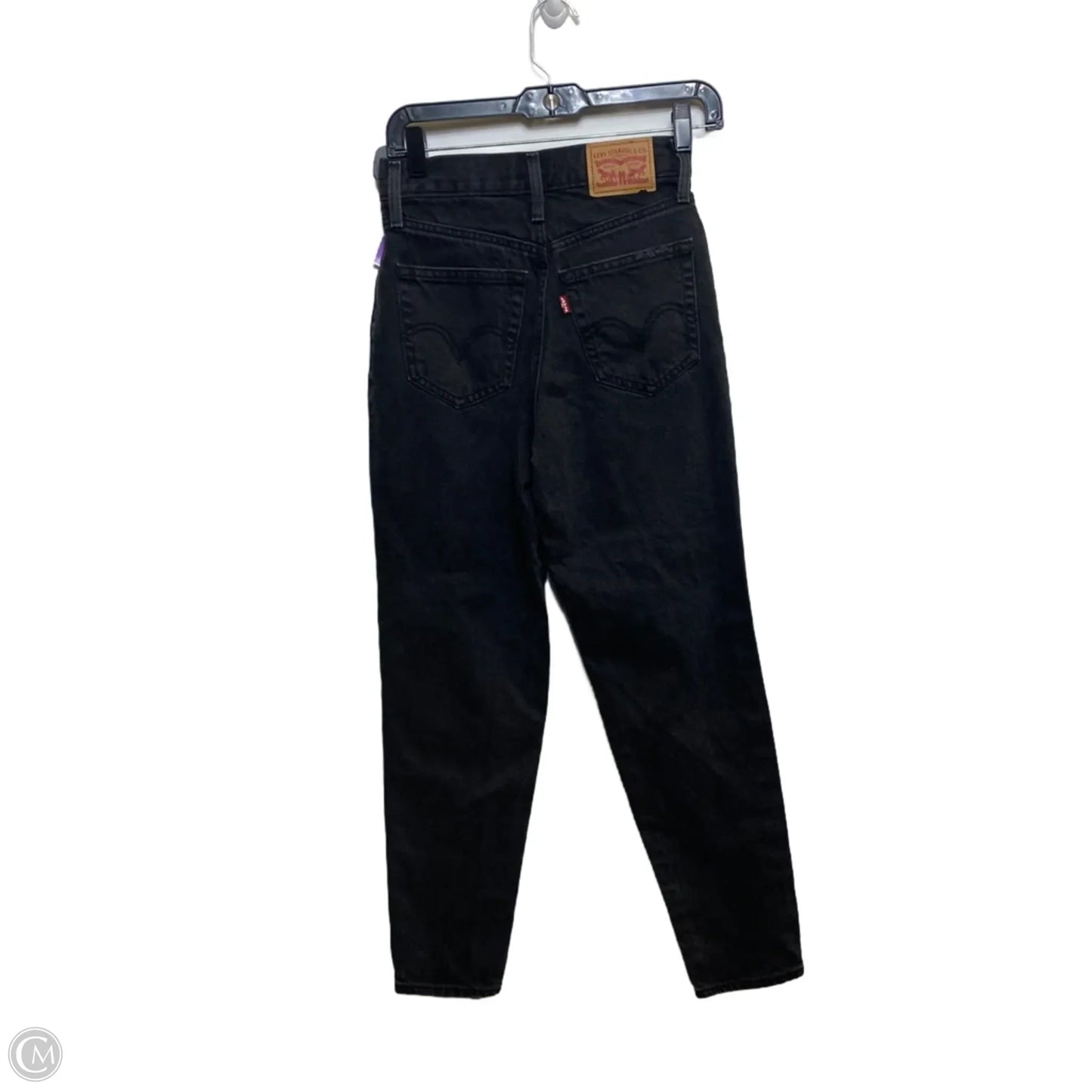 Jeans Straight By Levis In Black Denim, Size: 0