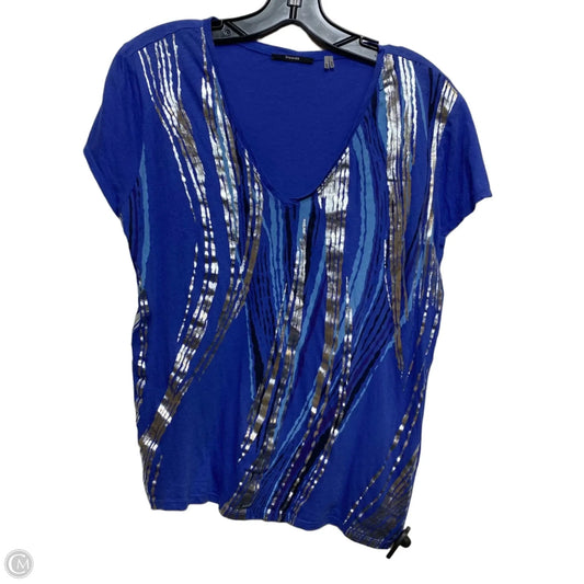 Top Short Sleeve By Tahari In Blue, Size: Xl