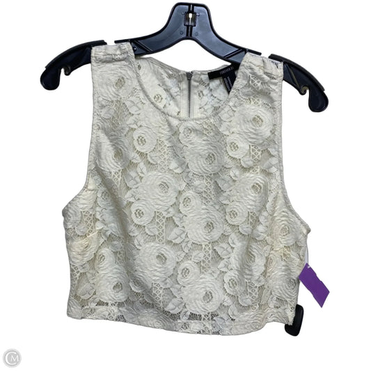 Top Sleeveless By Forever 21 In Cream, Size: M