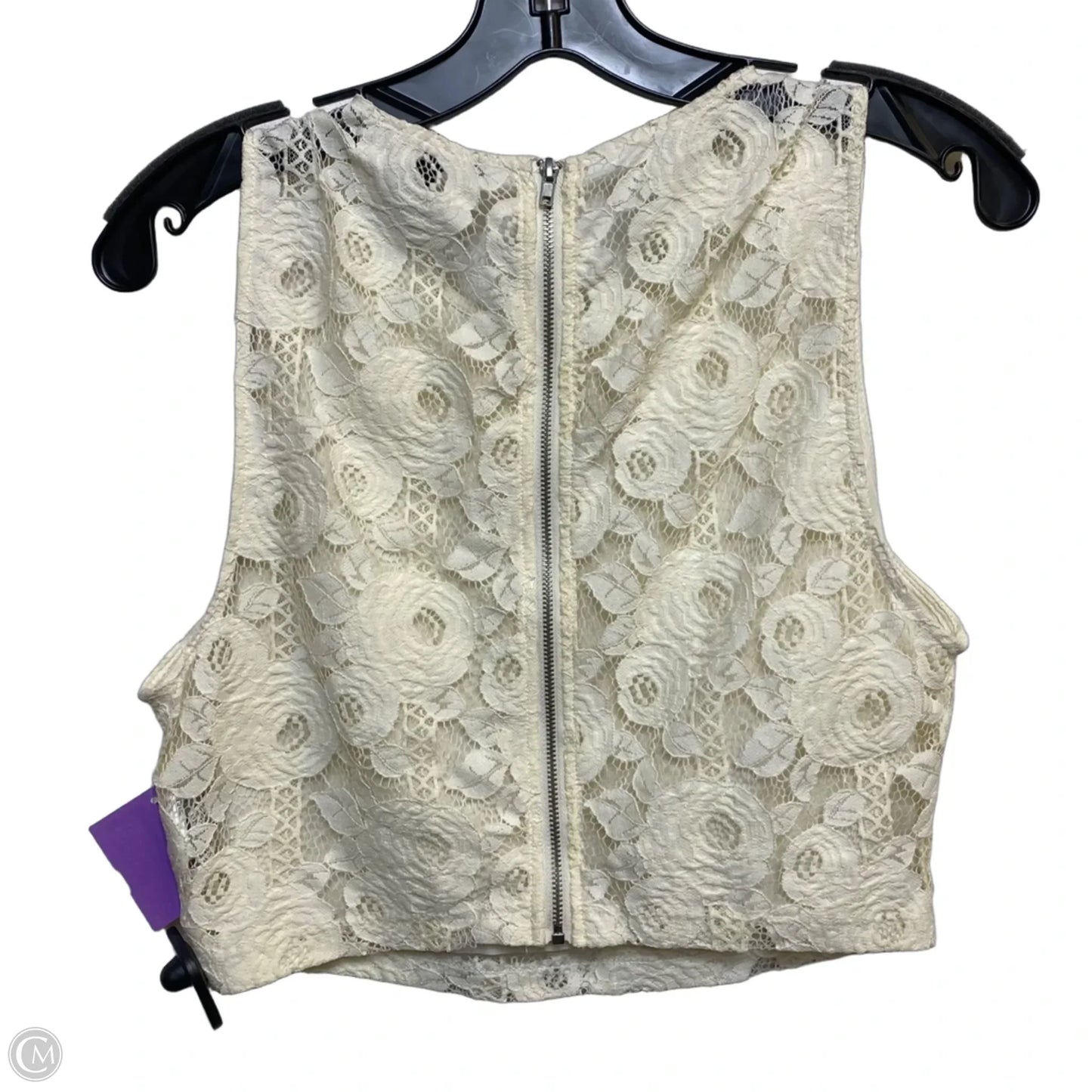 Top Sleeveless By Forever 21 In Cream, Size: M