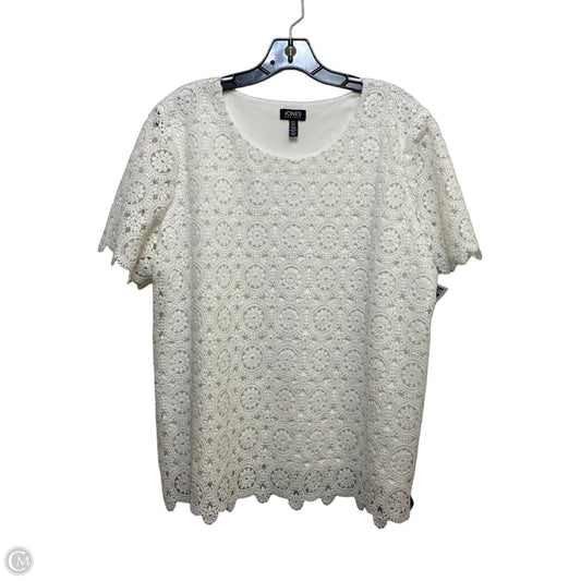 Top Short Sleeve By Jones New York In White, Size: Xl