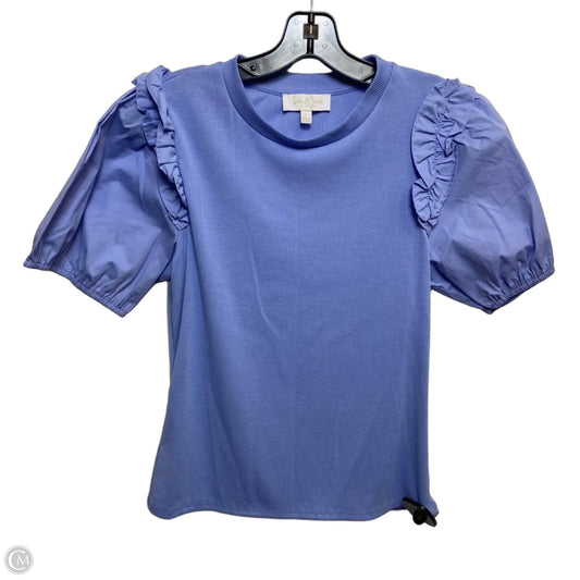 Top Short Sleeve By Love & Piece In Blue, Size: L