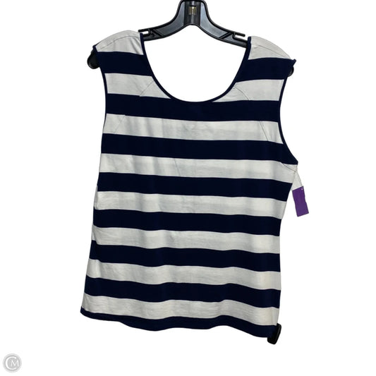 Top Sleeveless By Dressbarn In Blue & White, Size: Xl