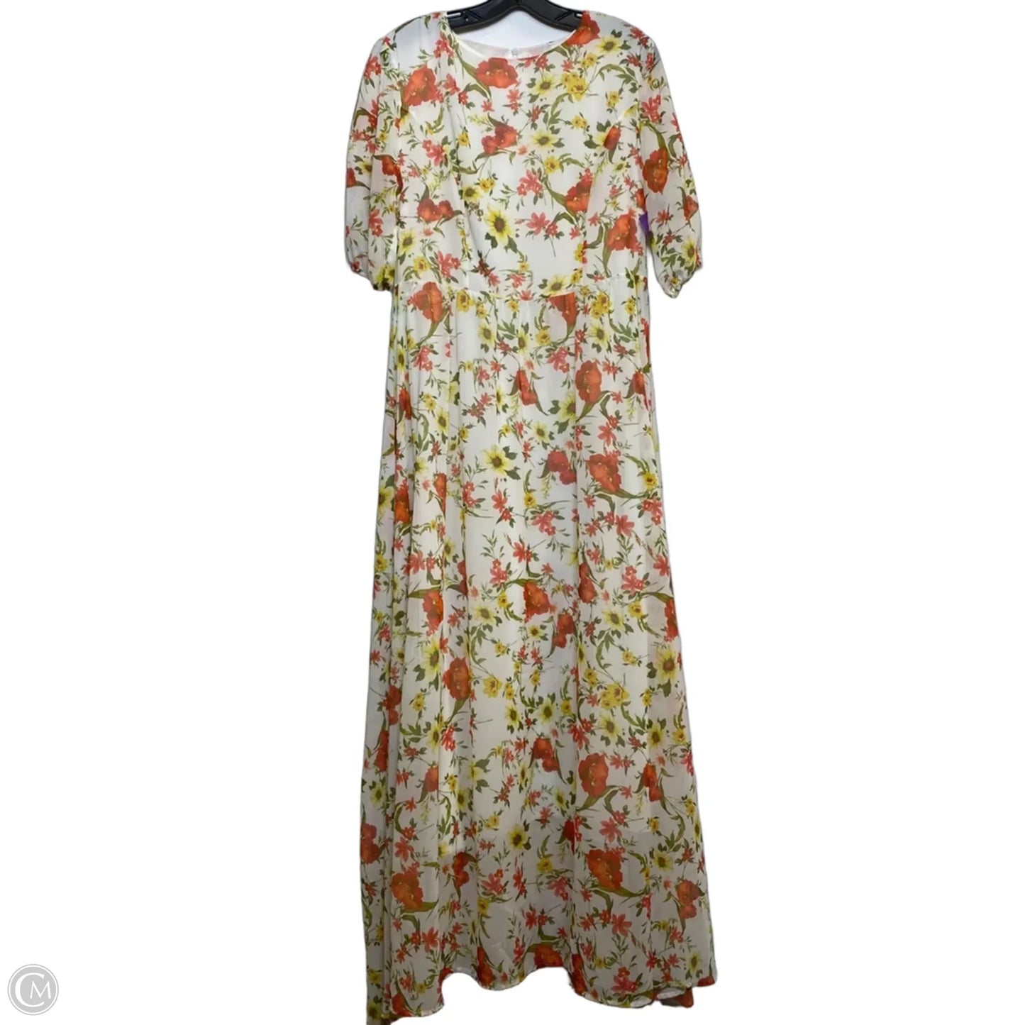 Dress Casual Maxi By Cmf In Orange & White, Size: Xl