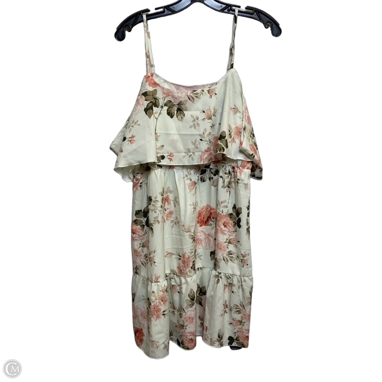 Dress Casual Short By Cmf In Cream & Pink, Size: Xl