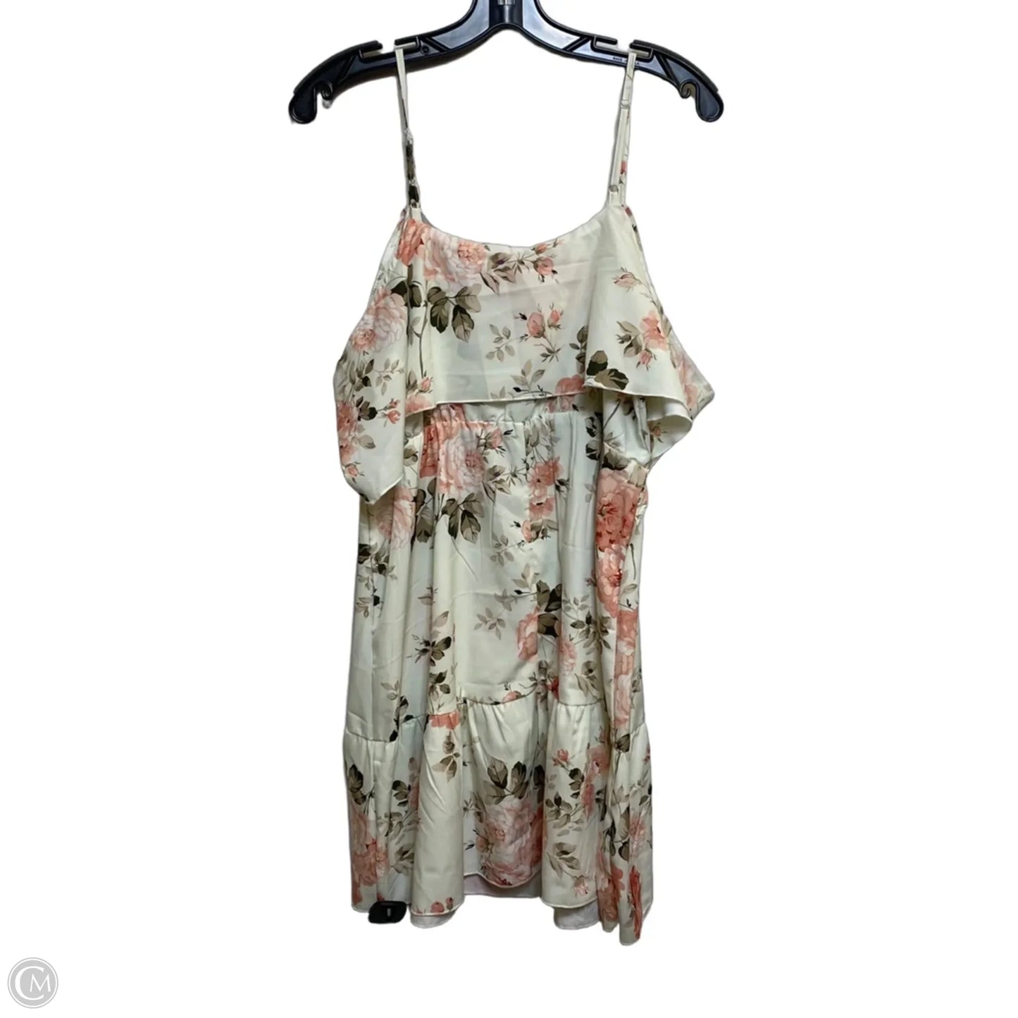 Dress Casual Short By Cmf In Cream & Pink, Size: Xl