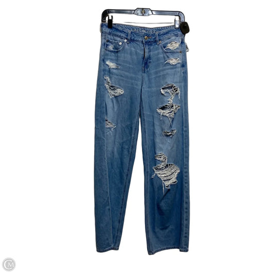 Jeans Straight By American Eagle In Blue Denim, Size: 2