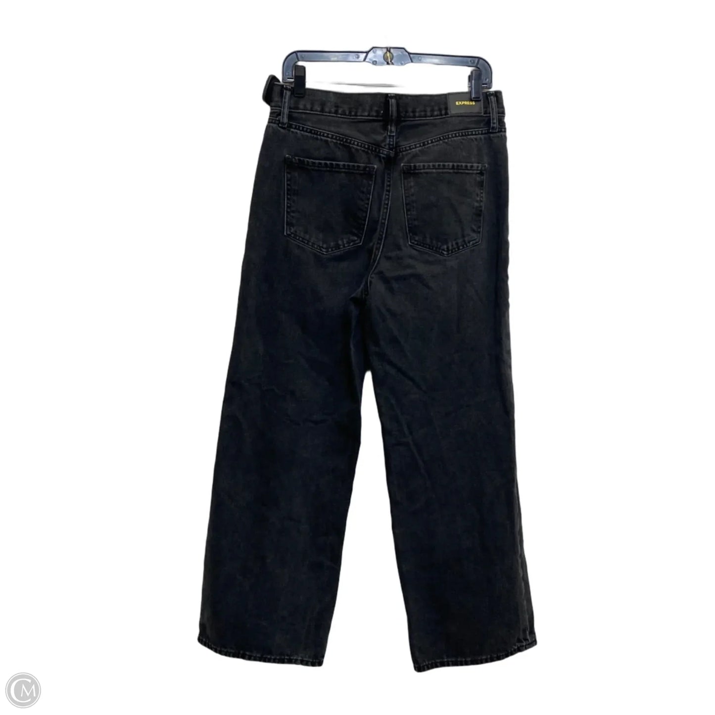 Jeans Straight By Express In Black Denim, Size: 8