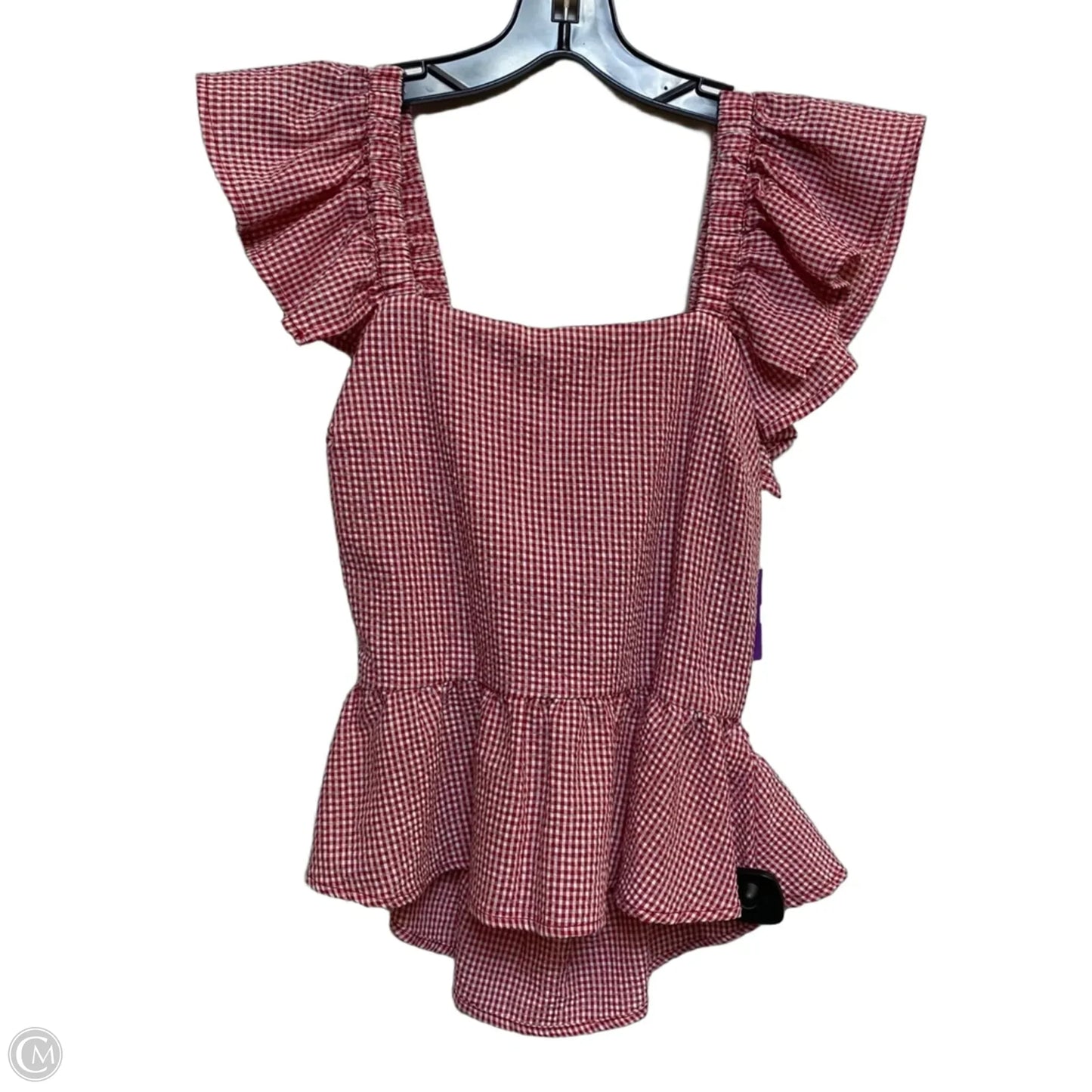Top Sleeveless By Twine & String In Red & White, Size: M