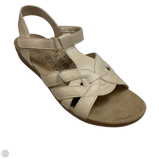 Sandals Heels Wedge By Bare Traps In Cream, Size: 9.5