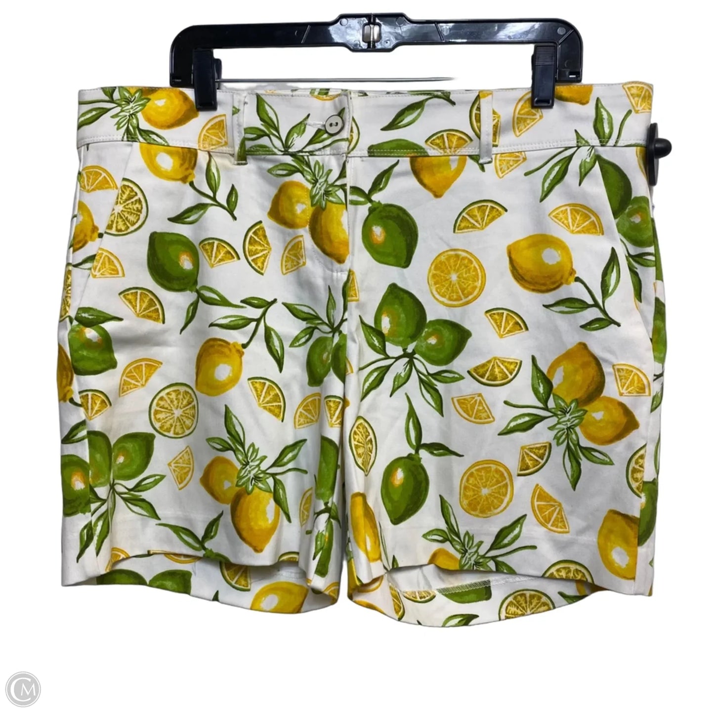 Shorts By Isaac Mizrahi In White & Yellow, Size: 16