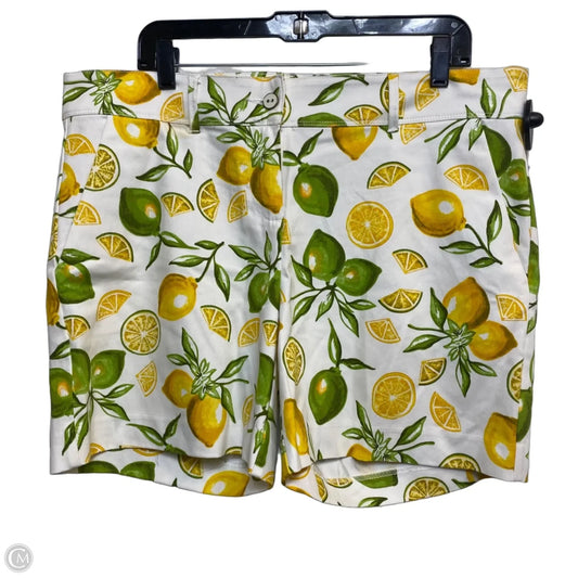 Shorts By Isaac Mizrahi In White & Yellow, Size: 16
