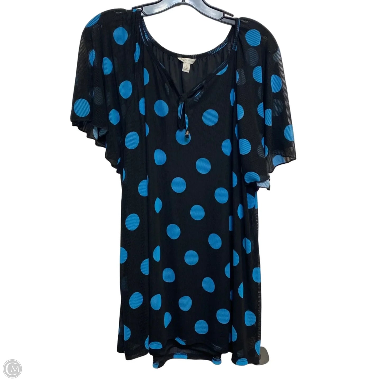 Top Short Sleeve By Cato In Black & Blue, Size: L