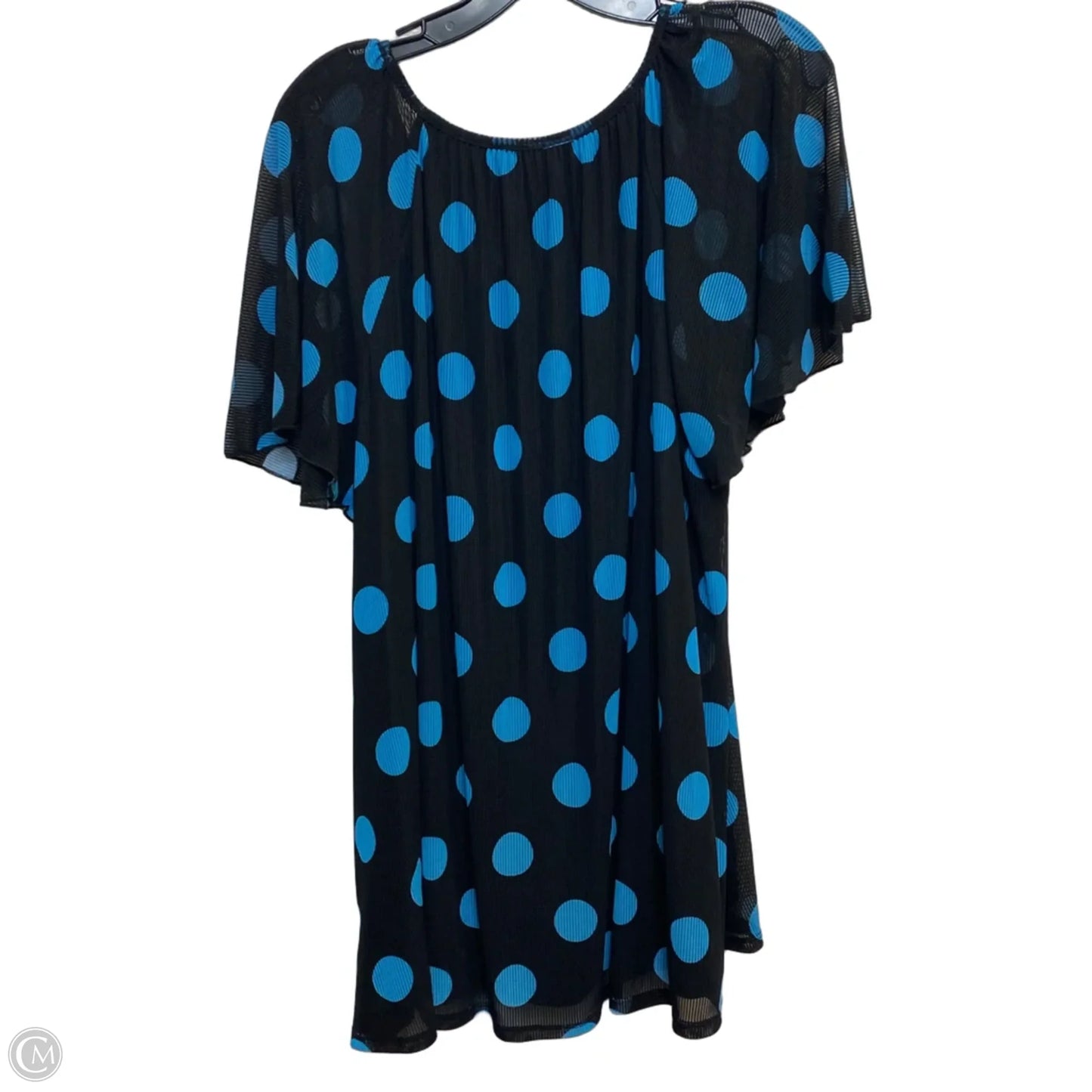 Top Short Sleeve By Cato In Black & Blue, Size: L
