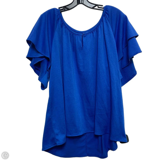 Top Short Sleeve By Cato In Blue, Size: Xl