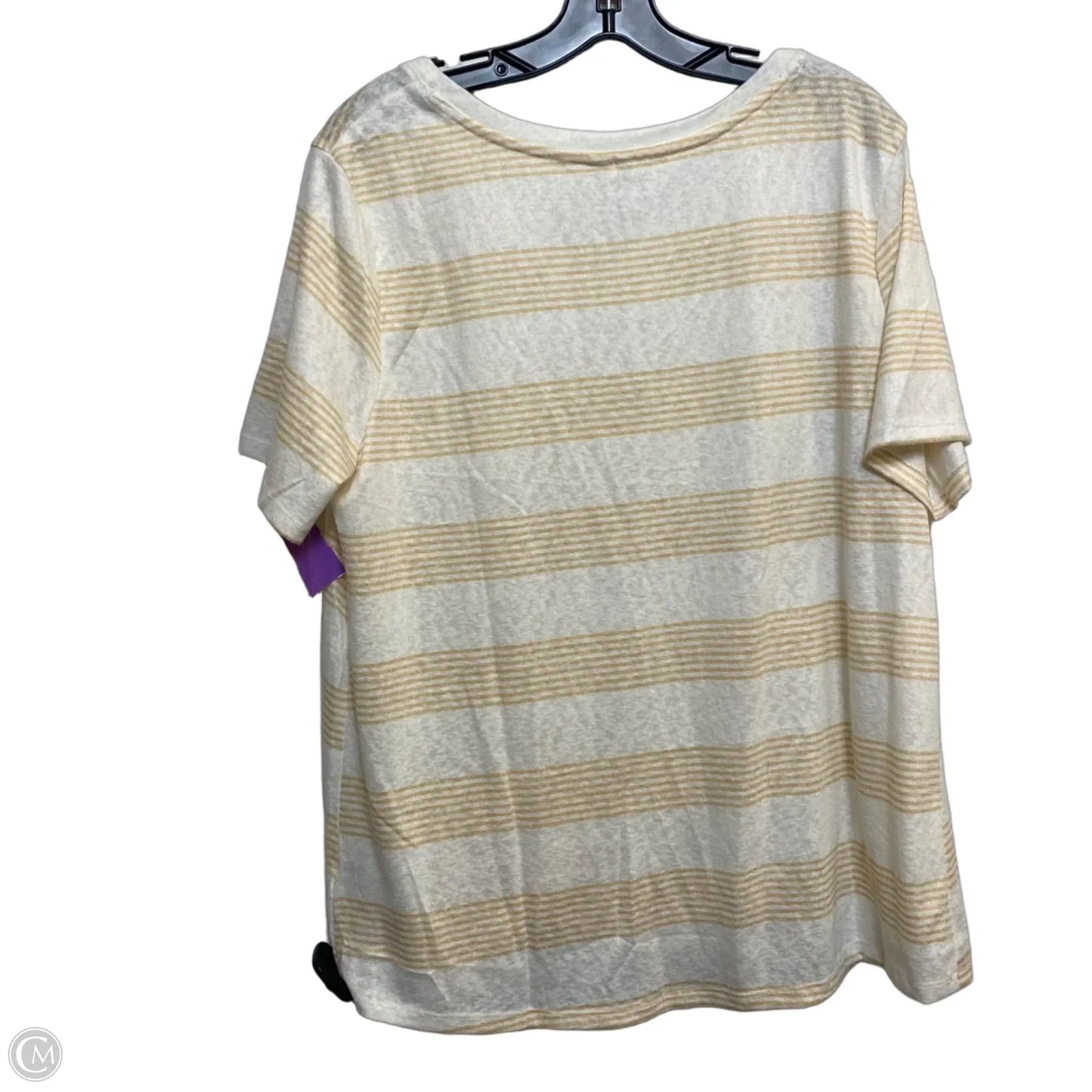 Top Short Sleeve By Cato In Cream & Orange, Size: L