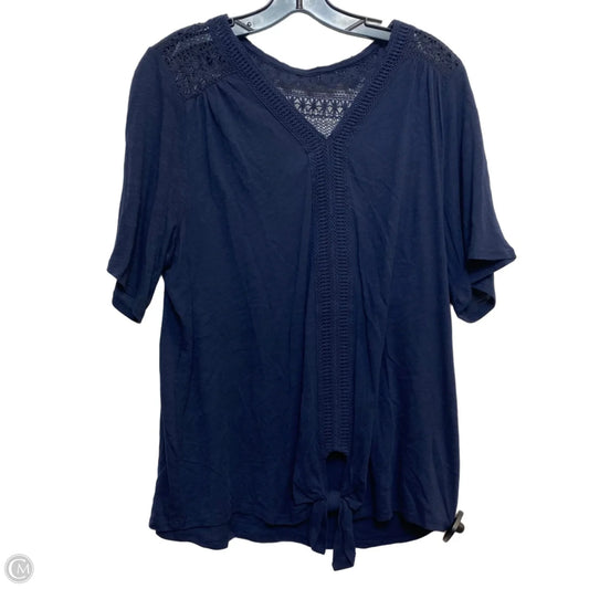 Top Short Sleeve By Cato In Blue, Size: L