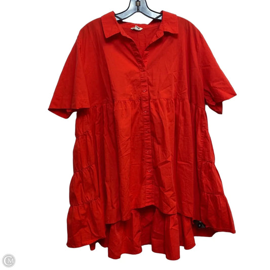 Top Short Sleeve By Cato In Red, Size: Xl