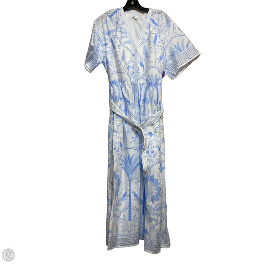 Dress Casual Maxi By Crown And Ivy In Blue & White, Size: Xl