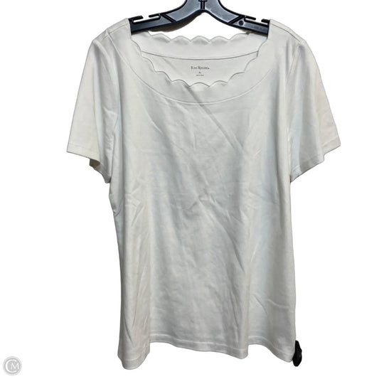 Top Short Sleeve By Kim Rogers In White, Size: Xl