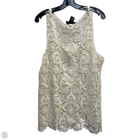 Top Sleeveless By Lane Bryant In Cream, Size: 1x