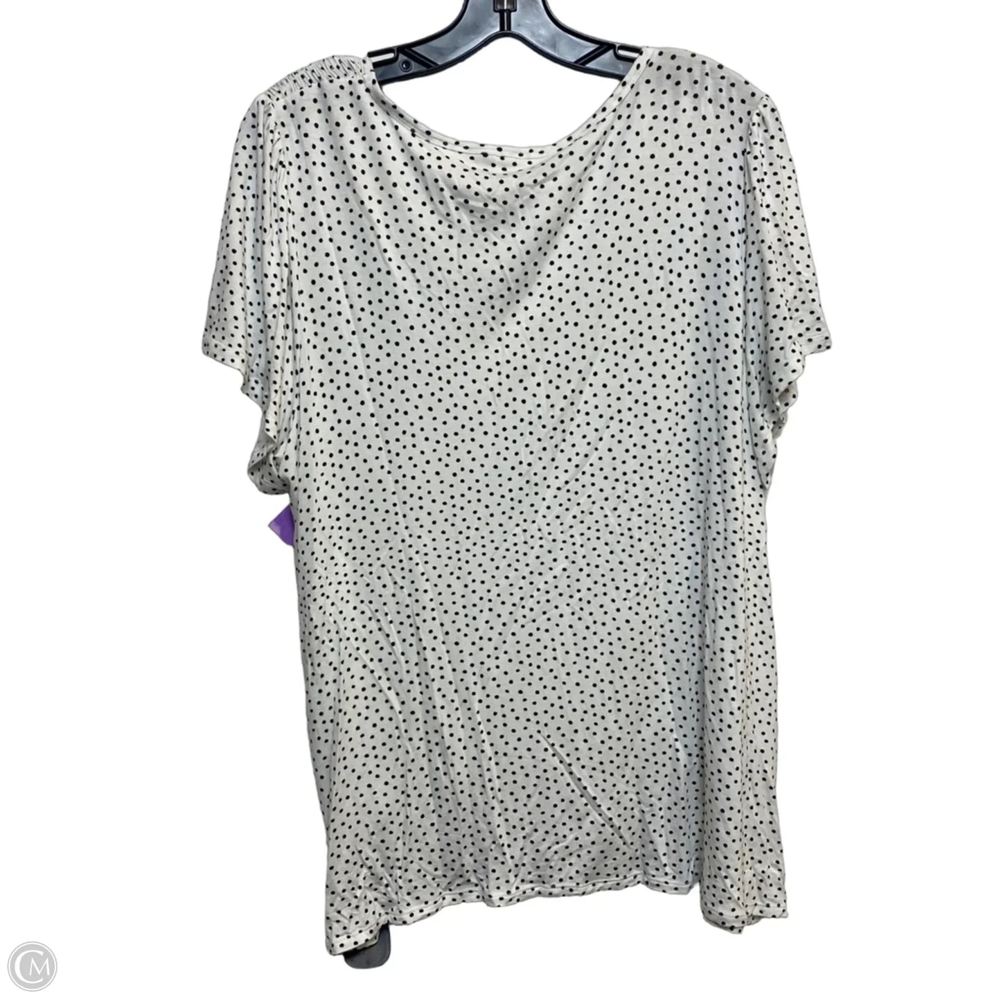 Top Short Sleeve By Cato In Black & White, Size: Xl