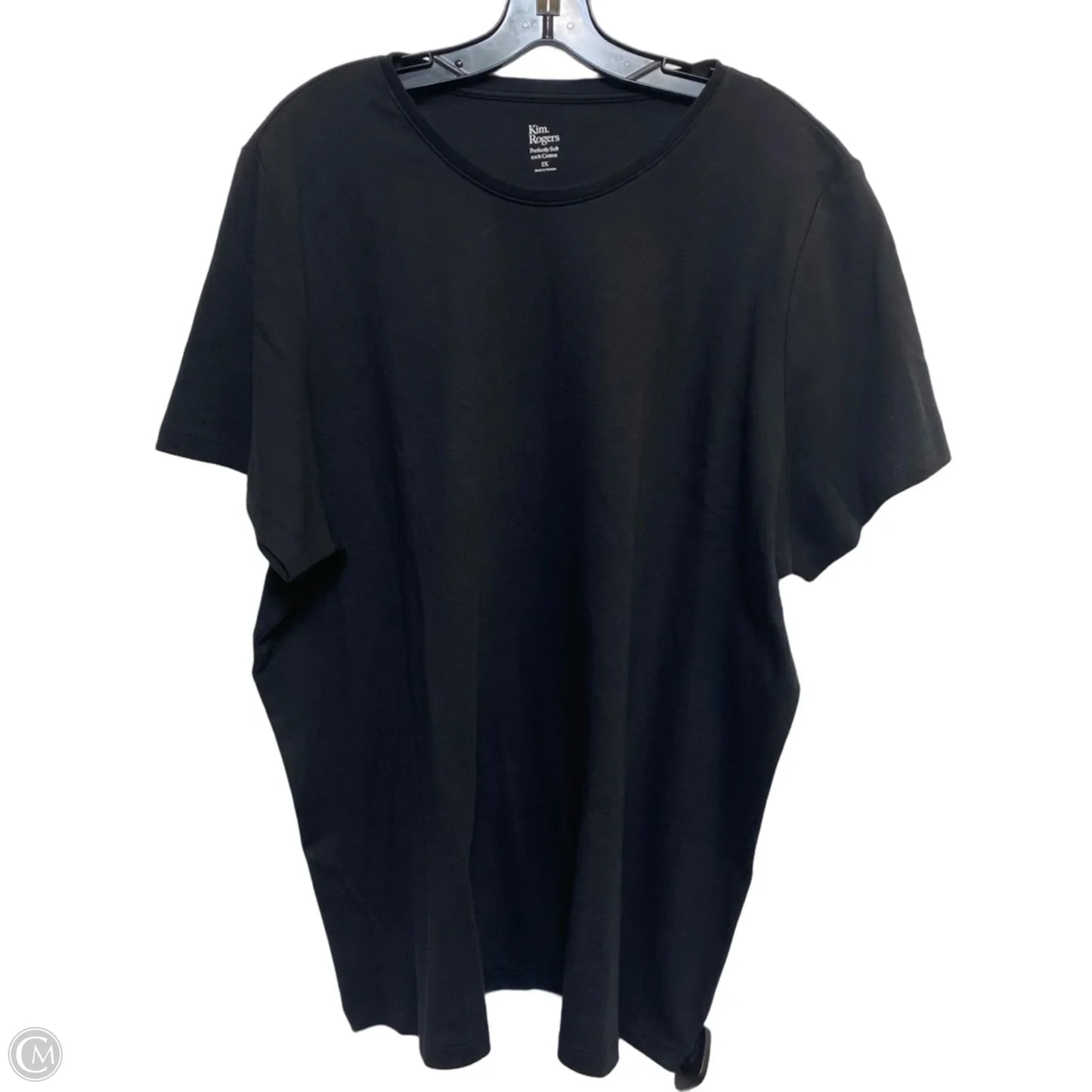 Top Short Sleeve Basic By Kim Rogers In Black, Size: 2x