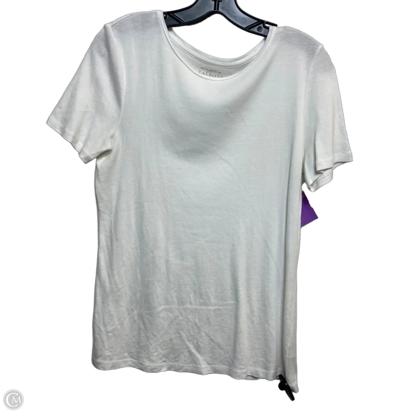 Top Short Sleeve Basic By Talbots In White, Size: M