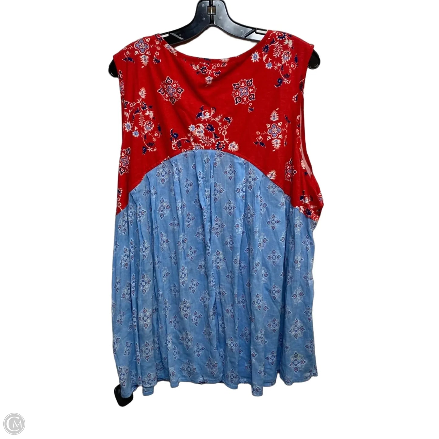 Top Sleeveless By New Directions In Blue & Red, Size: 3x