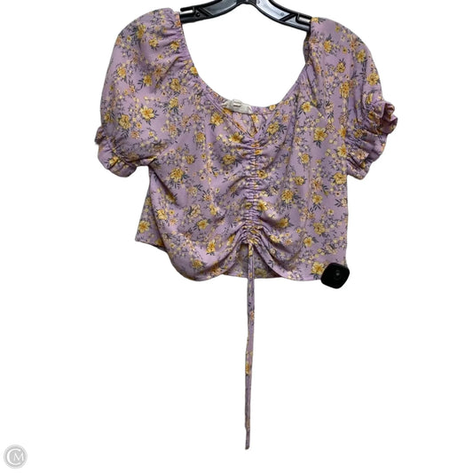 Top Short Sleeve By Pink Rose In Purple, Size: M