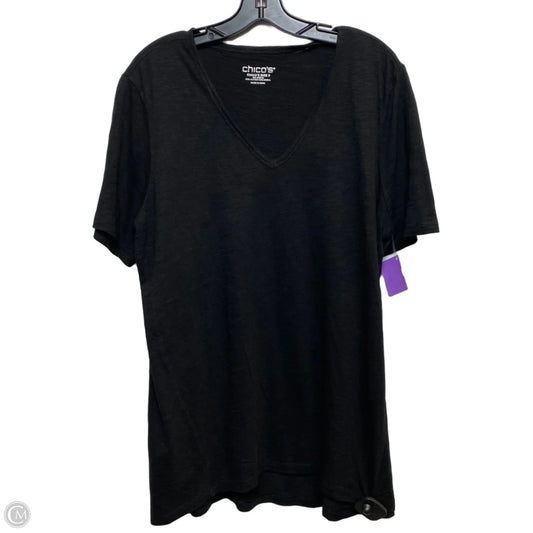 Top Short Sleeve By Chicos In Black, Size: Xl