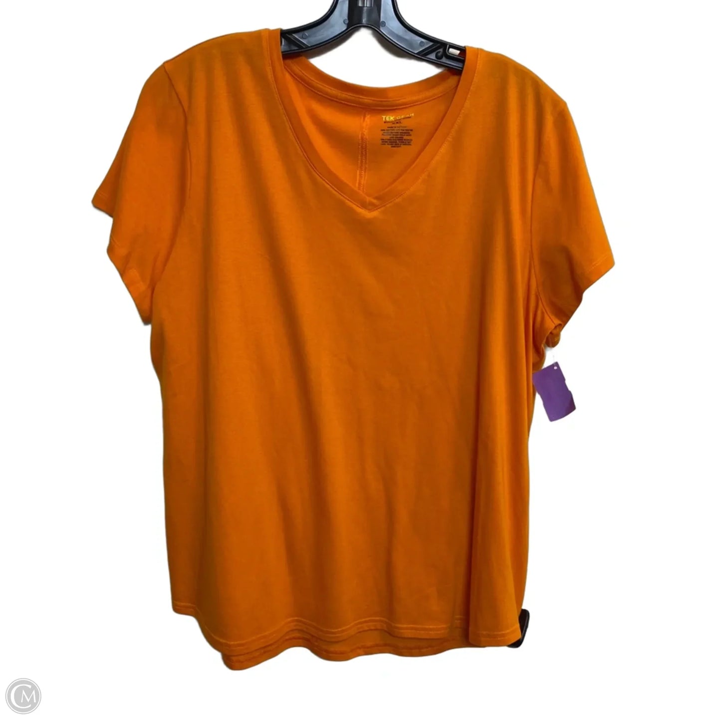 Athletic Top Short Sleeve By Tek Gear In Orange, Size: Xxl