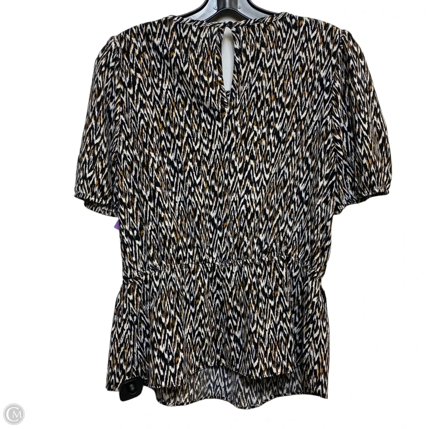 Top Short Sleeve By Nine West In Black & Brown, Size: M