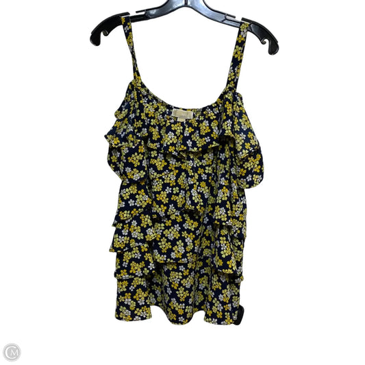 Top Short Sleeve By Michael By Michael Kors In Blue & Yellow, Size: Xl