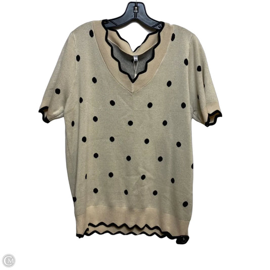 Top Short Sleeve By Clothes Mentor In Black & Cream, Size: Xl