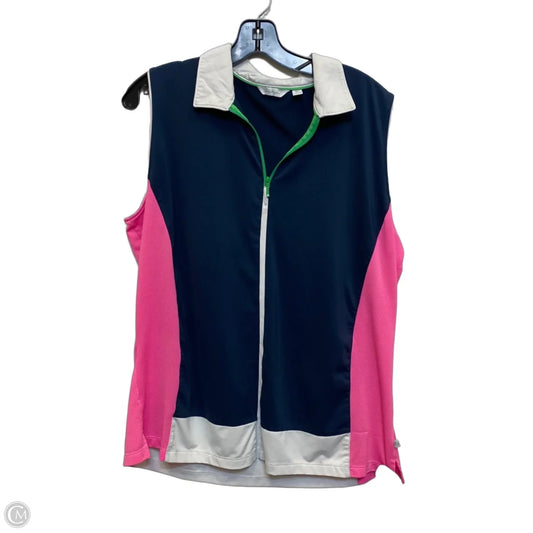 Athletic Tank Top By Lady Hagen In Blue & Pink, Size: Xl