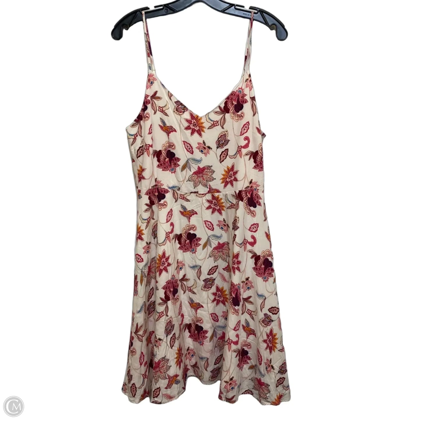 Dress Casual Short By Loft In Cream & Pink, Size: M
