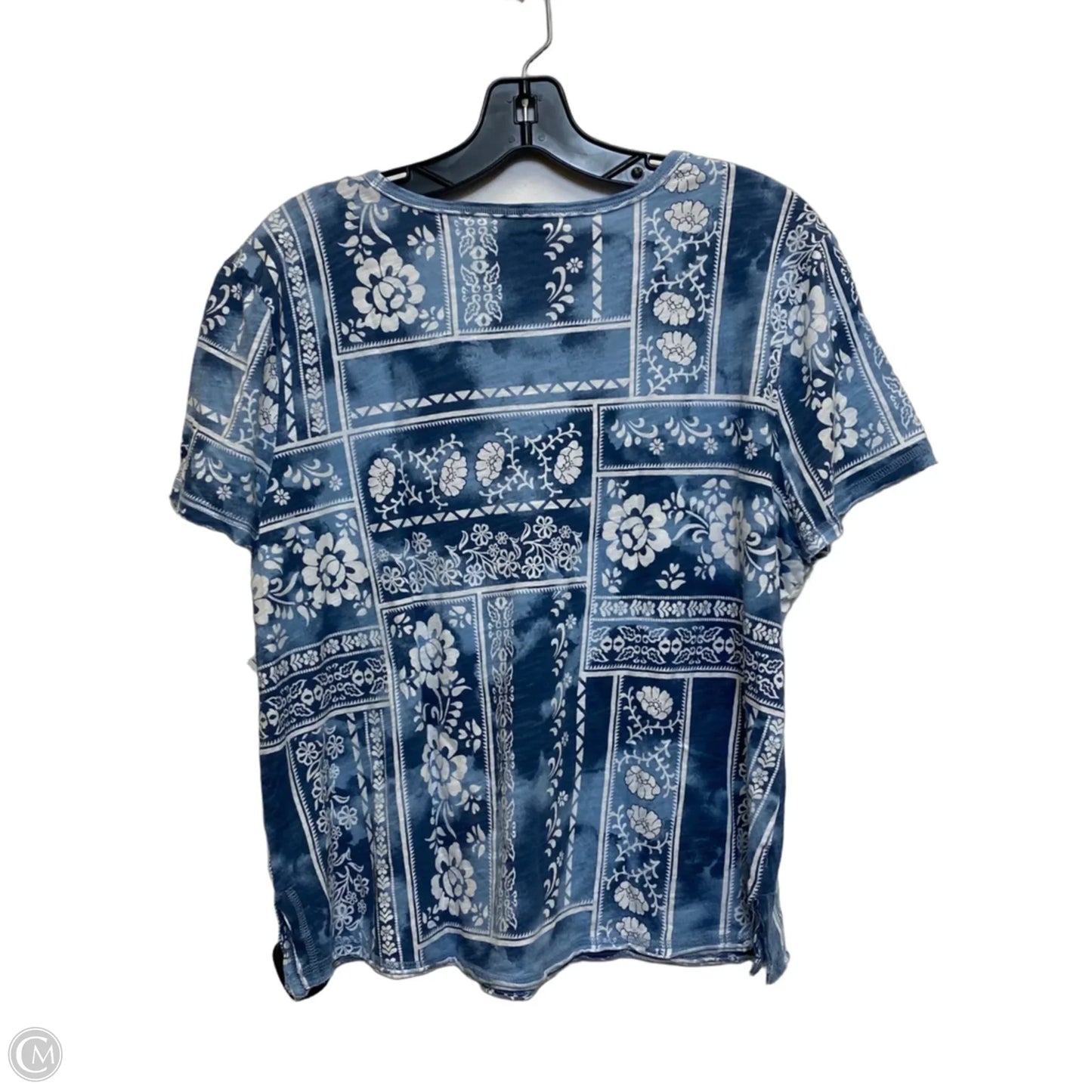 Top Sleeveless By Cato In Blue & White, Size: Xl