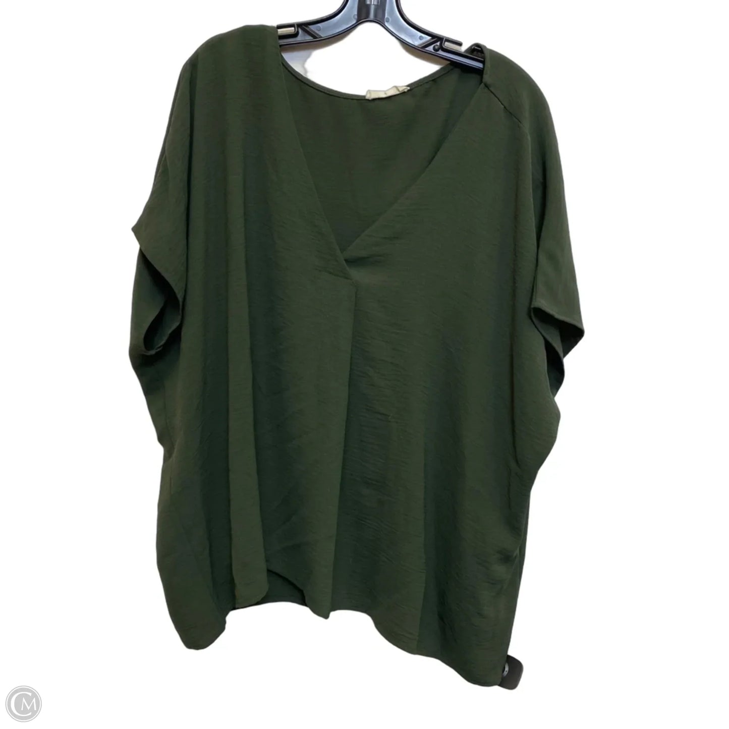 Top Short Sleeve By Ee Some In Green, Size: 1x