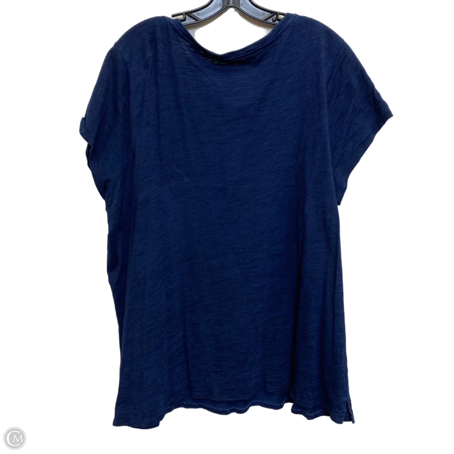 Top Short Sleeve By Belle By Kim Gravel In Blue, Size: 2x