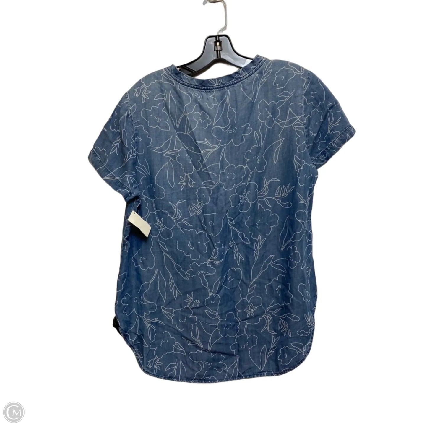 Top Short Sleeve By Cloth & Stone In Blue Denim, Size: M