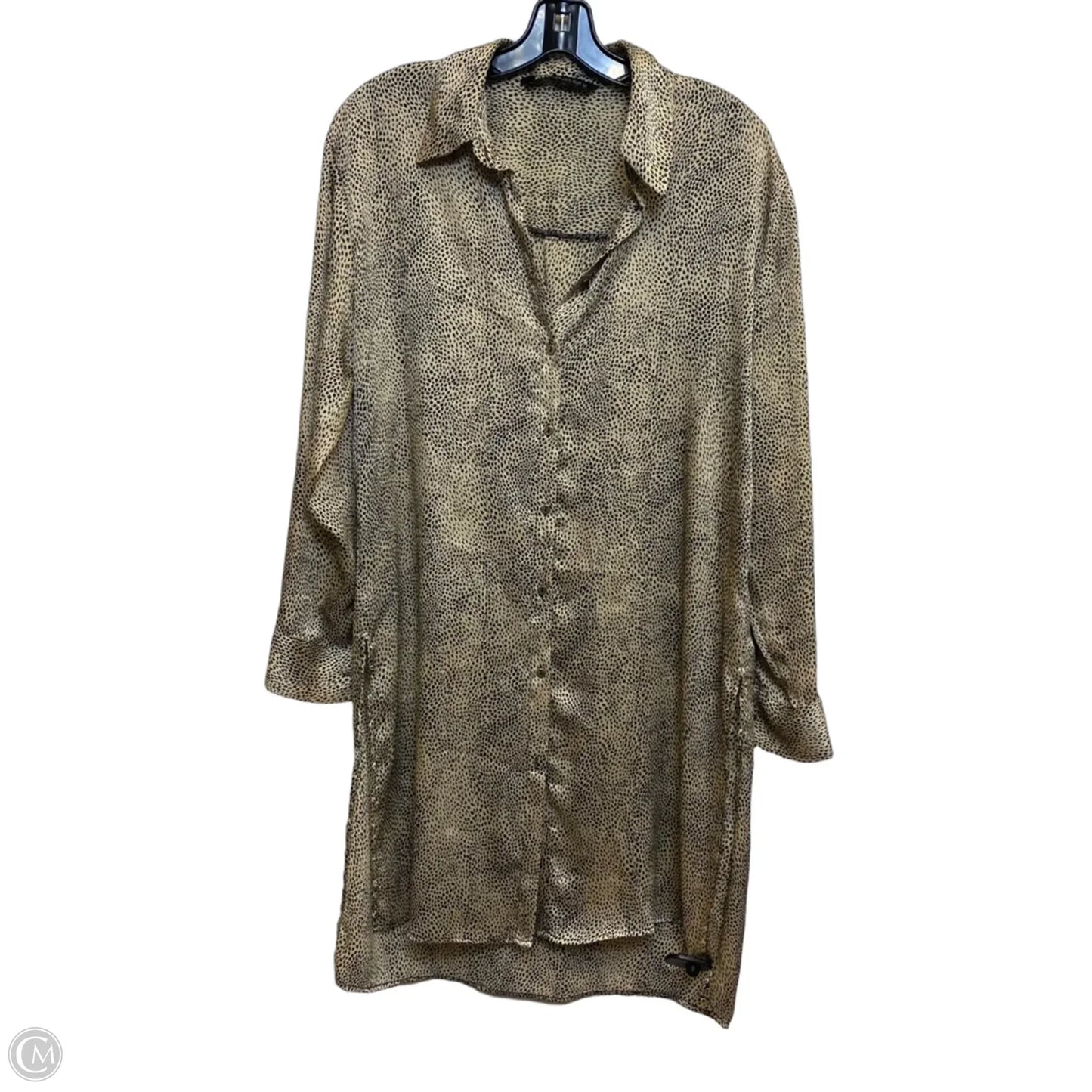 Dress Casual Midi By Zara In Black & Cream, Size: M