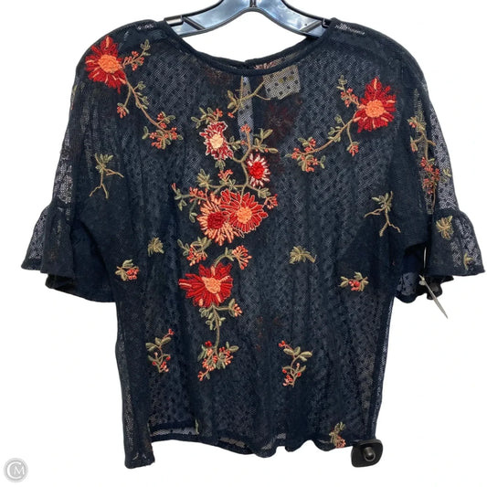 Top Short Sleeve By Maeve In Black & Red, Size: Xs