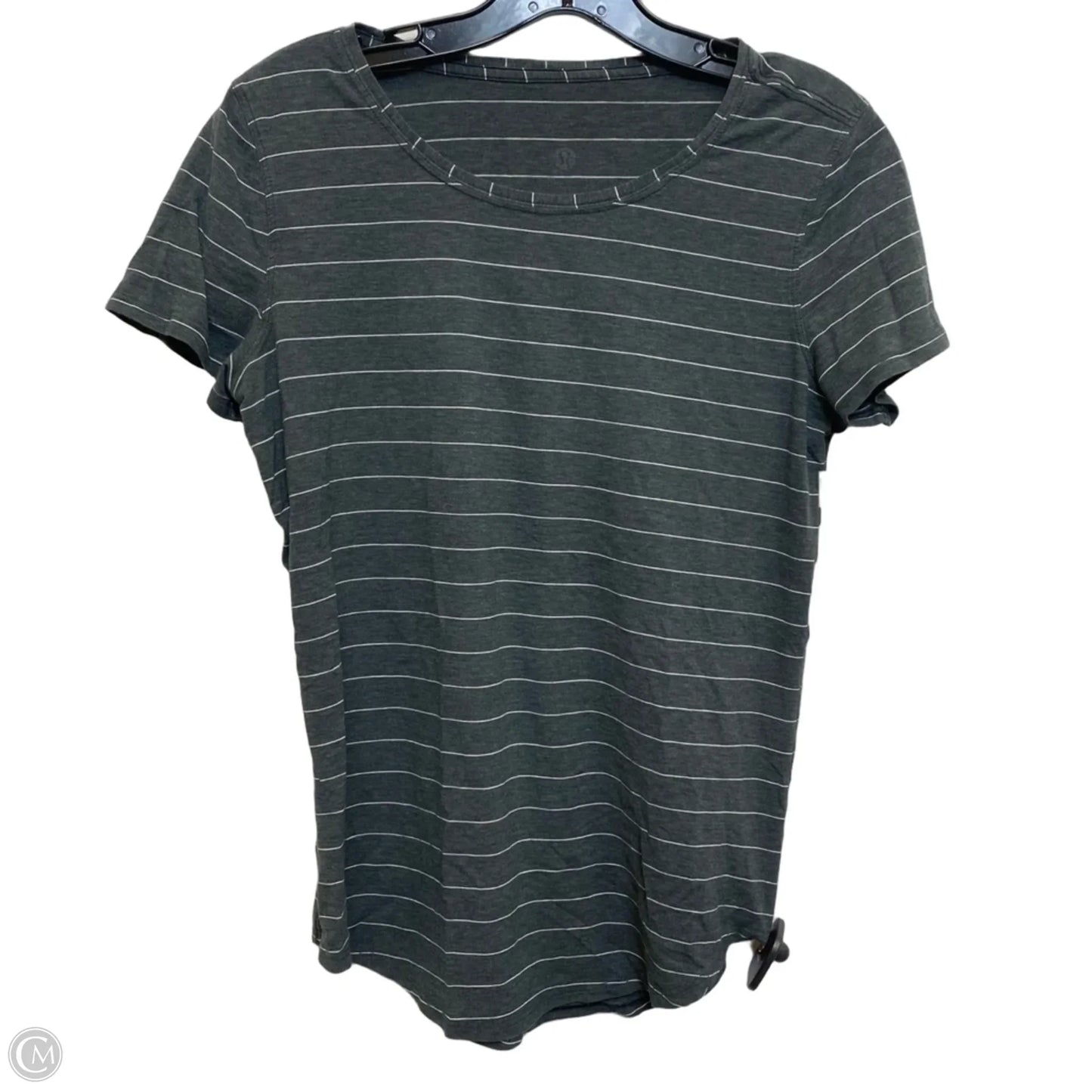Athletic Top Short Sleeve By Lululemon In Grey, Size: S