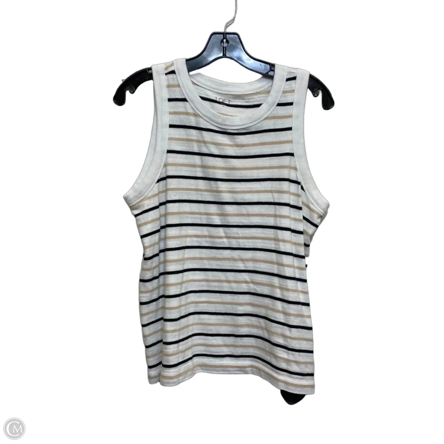 Top Sleeveless By Loft In Black & White, Size: M