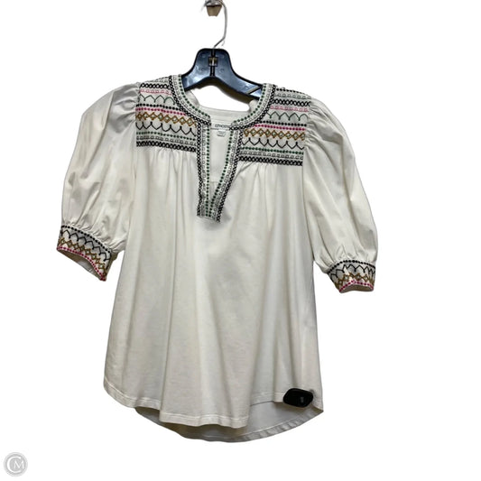 Top Short Sleeve By Chicos In White, Size: M