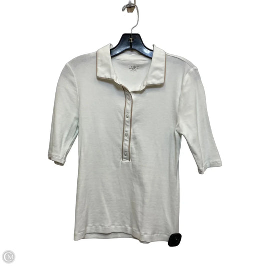 Top Short Sleeve By Loft In White, Size: M